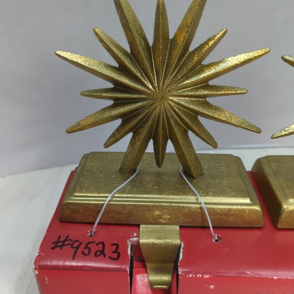Wondershop Distressed Gold Starburst Christmas Stocking Holder set 2 - Picture 2 of 11